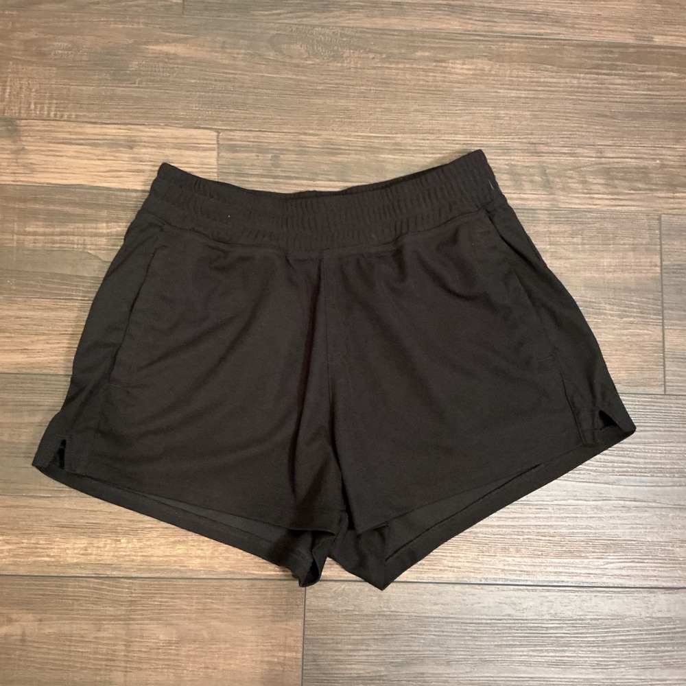 Oakley Active Workout Shorts Black Blue Logo Regular Fit Medium Gym Running